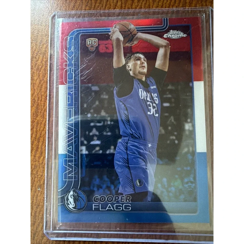 2025-26 Topps‎ Chrome Cooper Flagg #251 Red White Blue Refractor Rookie RC